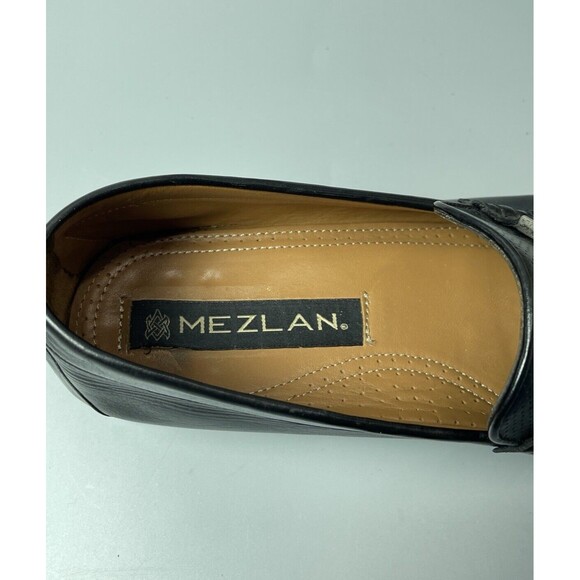 MEZLAN Roth Black Perforated Leather Loafers Shoes US Size 9 Braided Bit main image 5